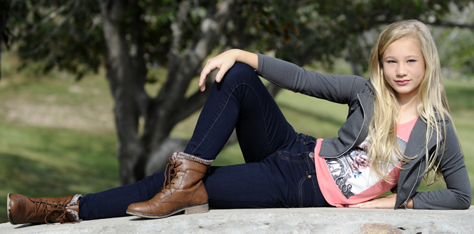 Ms. Emily, 12, during a day-long photoshoot. (Photo by G. A. Volb/Shutterjock) 